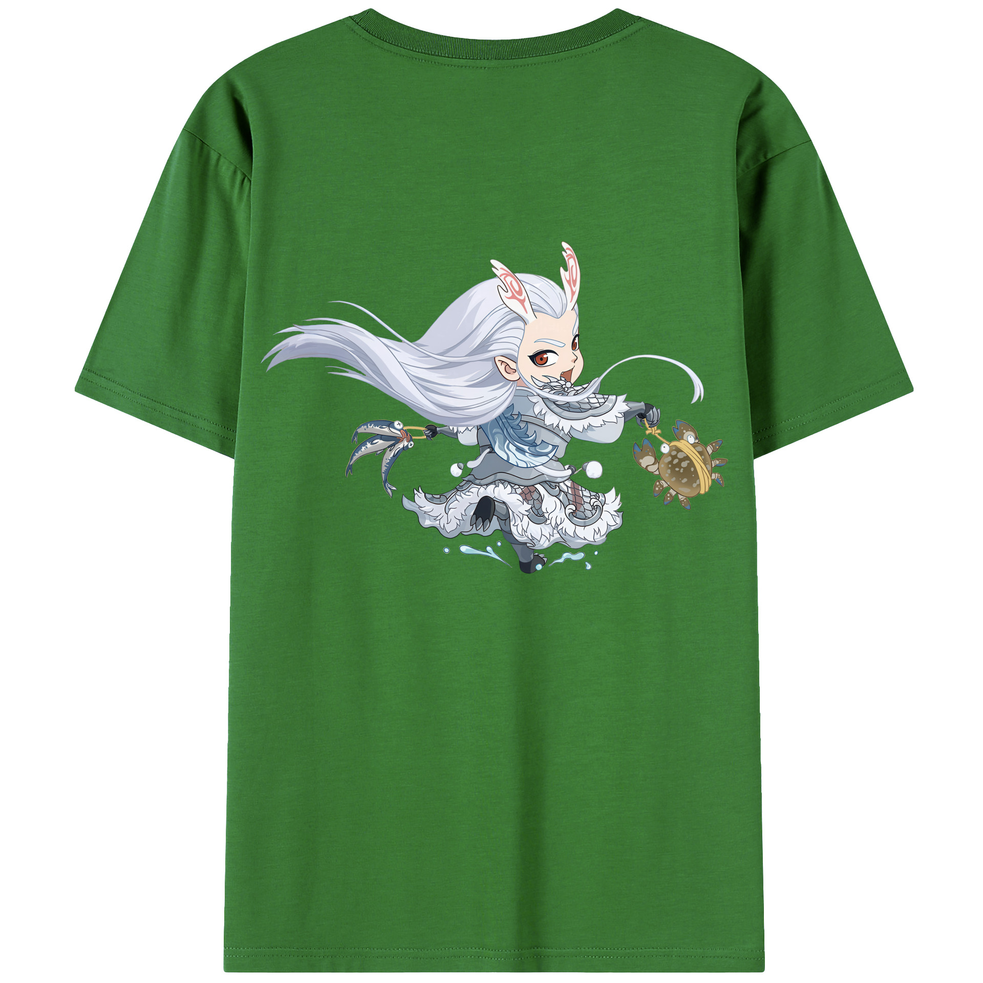 （画像用） Ne Zha 2 ナタ 魔童の大暴れ レディース半袖Tシャツ(バックプリント)